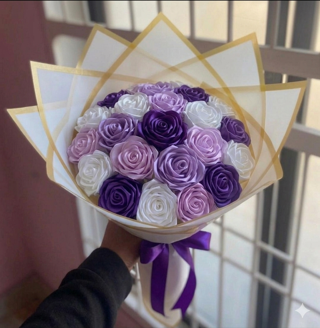 The "Gilded Ombré" Everlasting Satin Bouquet