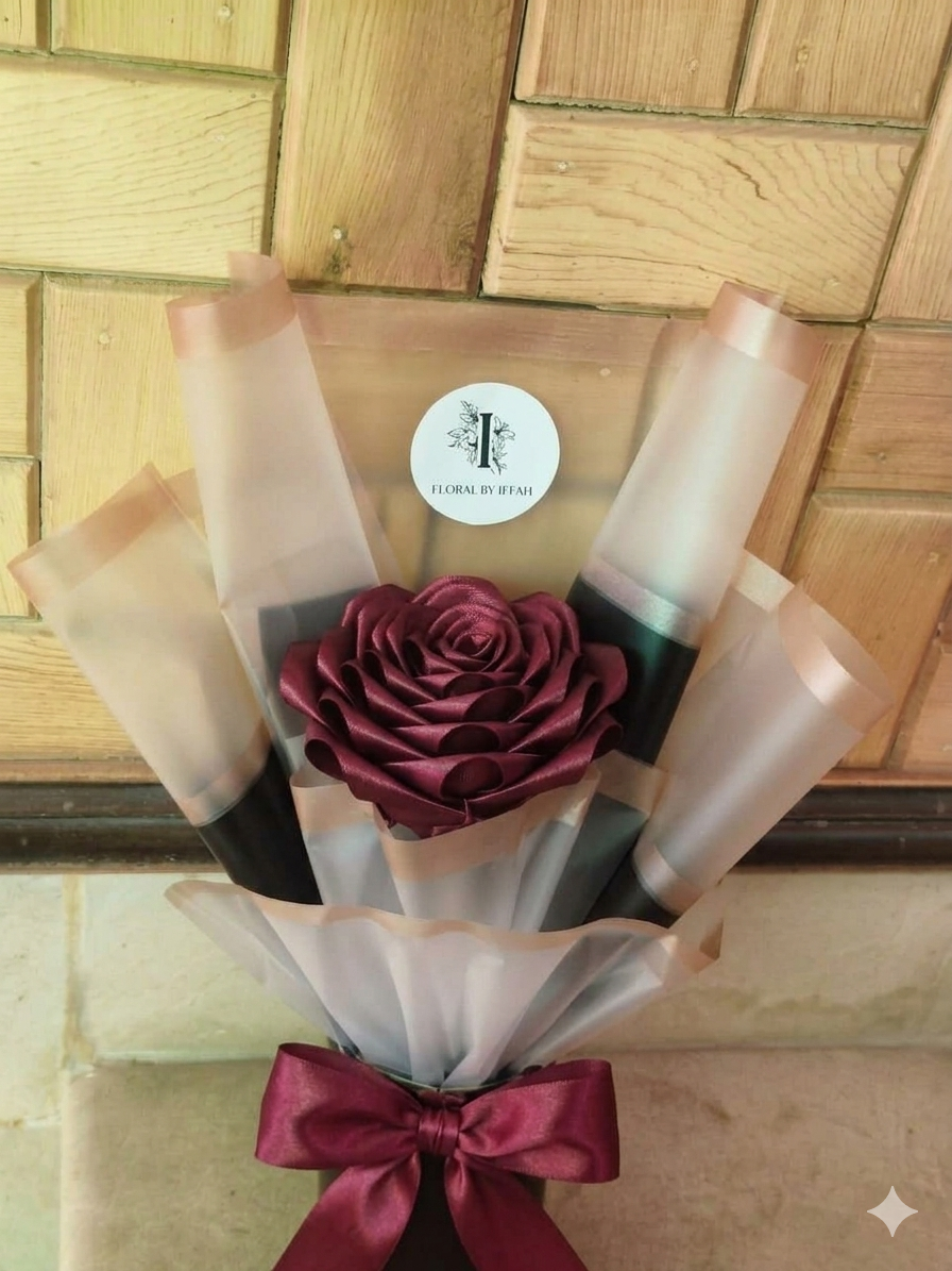 The "Dusty Sonnet" Ribbon Rose
