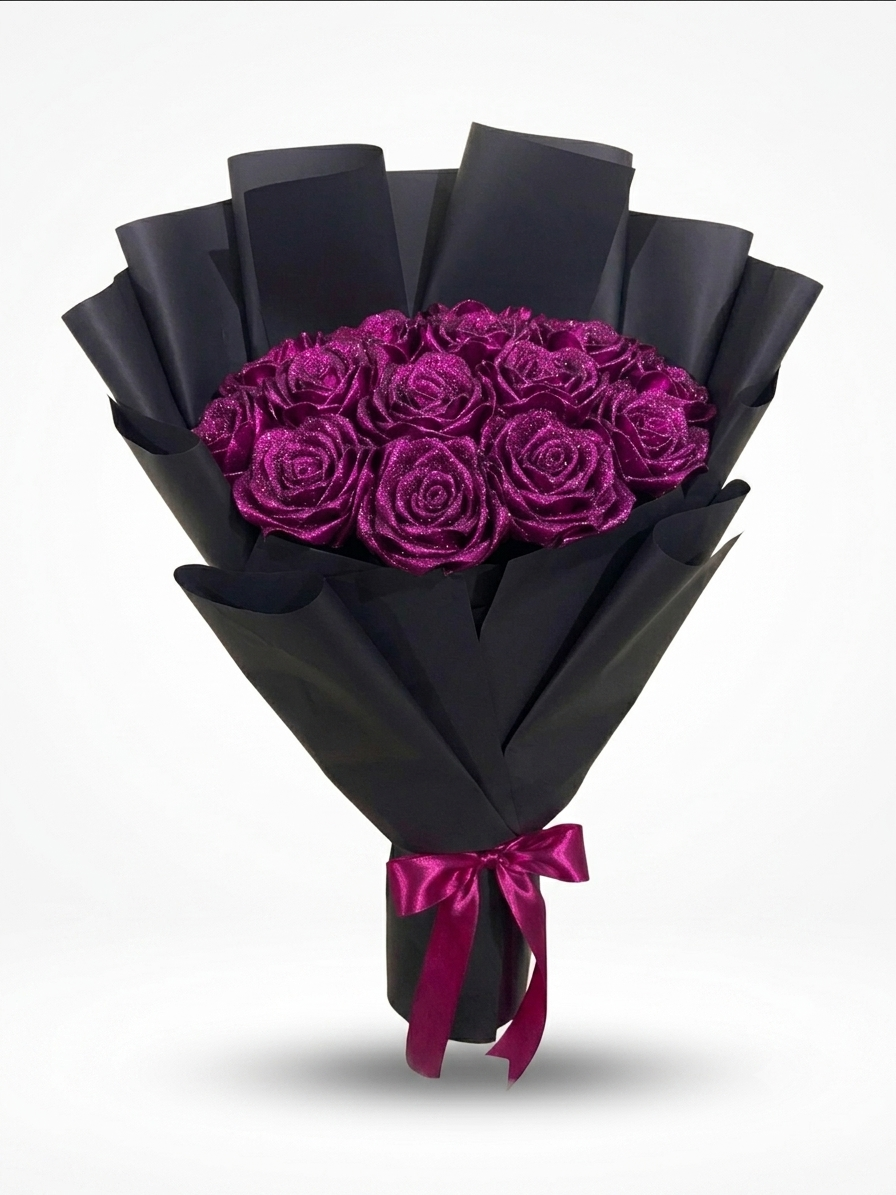 The "Grand Ruby" Shimmer & Satin Bouquet