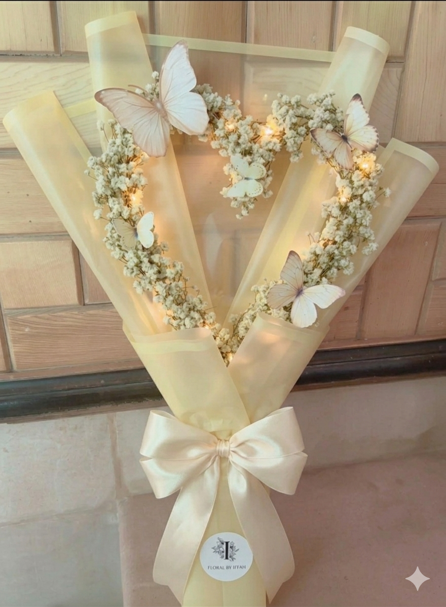 "Fairy Tale" Glowing Butterfly Heart Bouquet