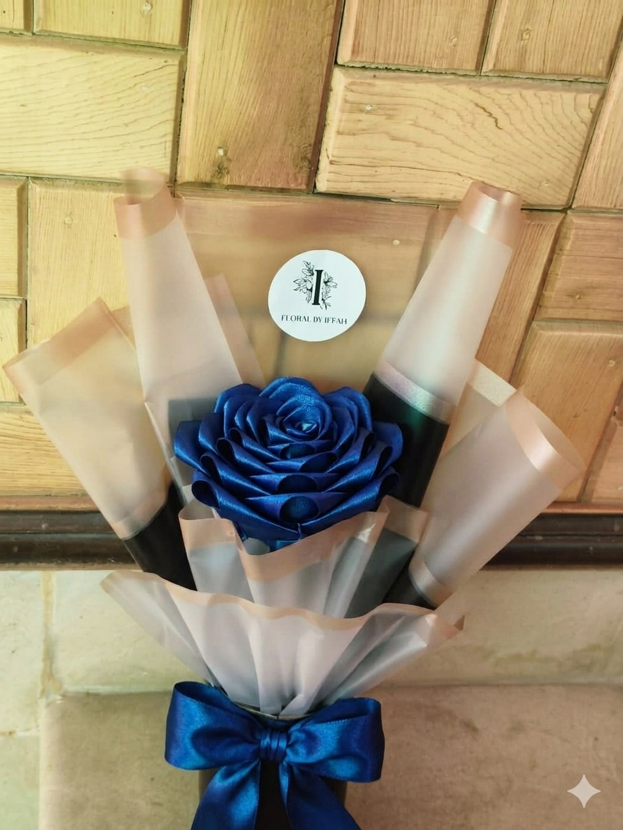 The "Dusty Sonnet" Ribbon Rose