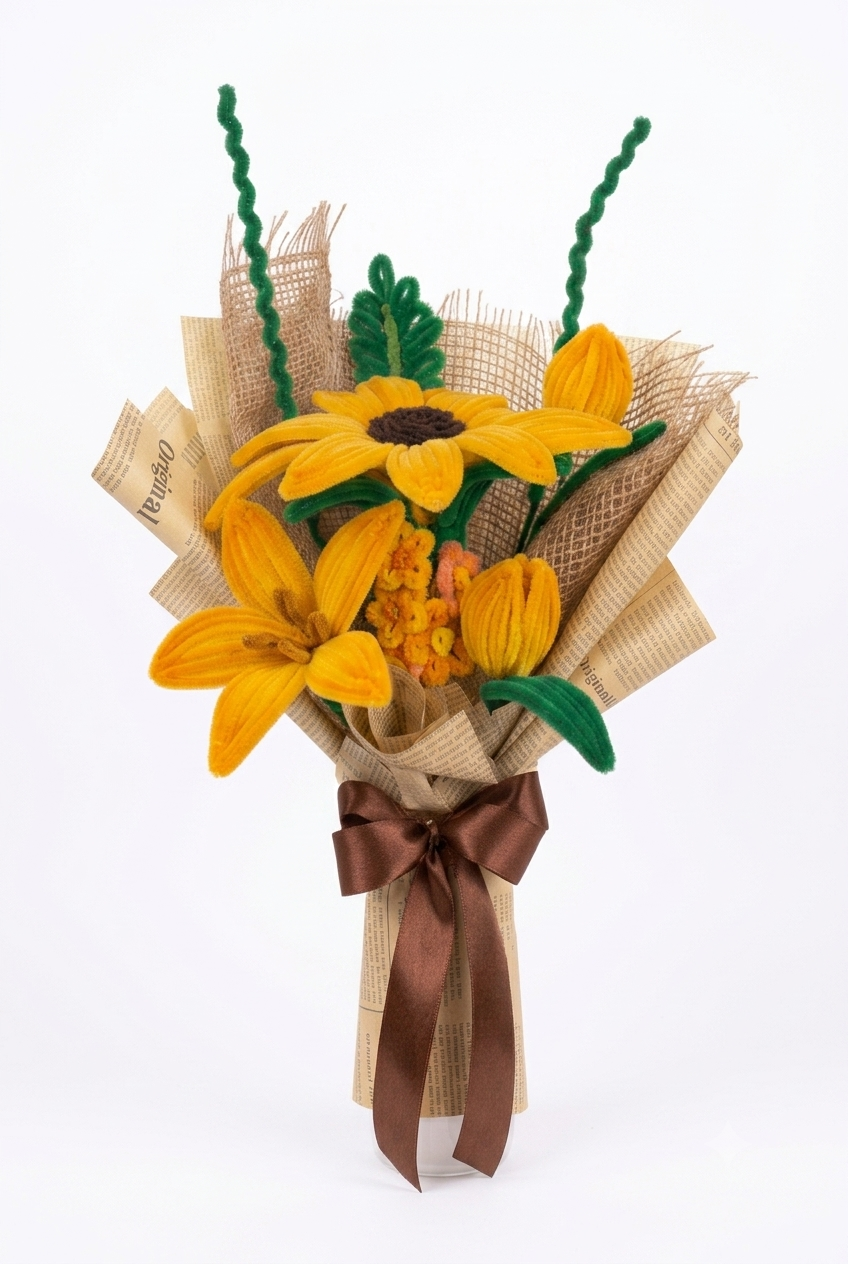 The "Vintage Honey" Velvet Flower Arrangement