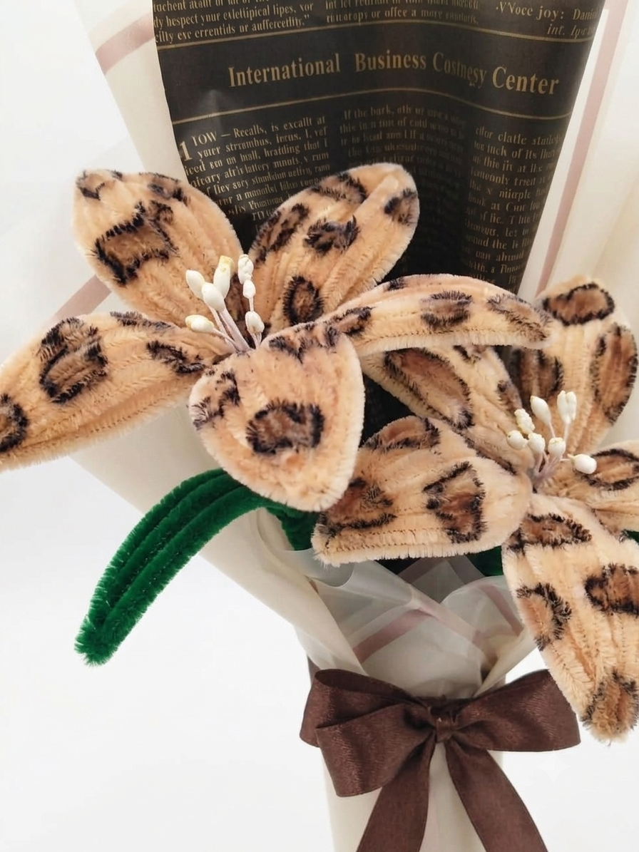 The "Leopard Luxe" Hand-Sculpted Velvet Bouquet