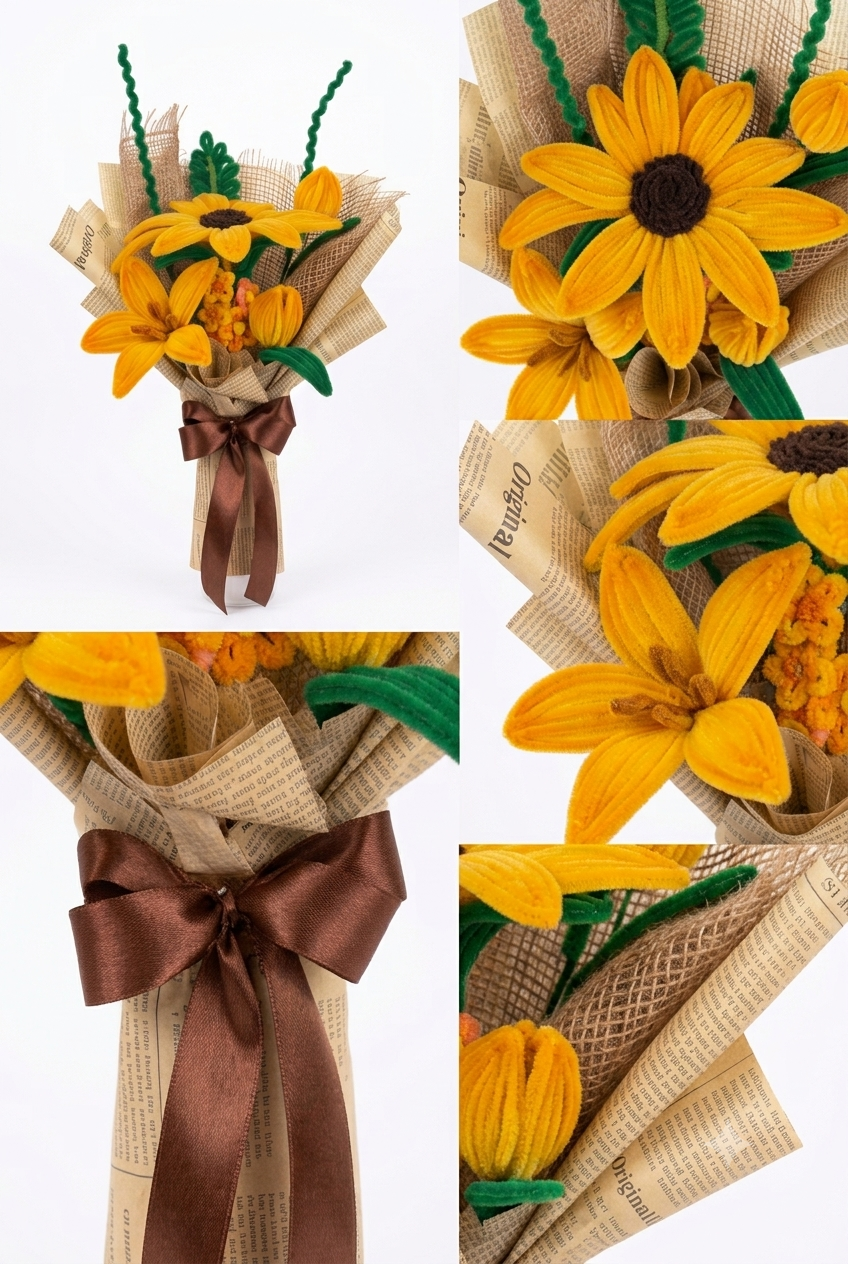 The "Vintage Honey" Velvet Flower Arrangement