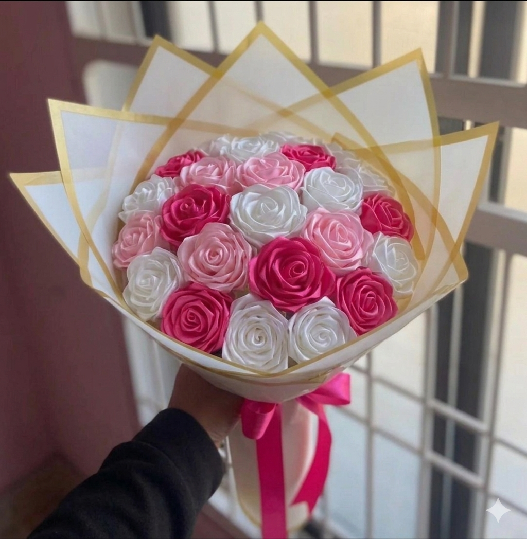 The "Gilded Ombré" Everlasting Satin Bouquet