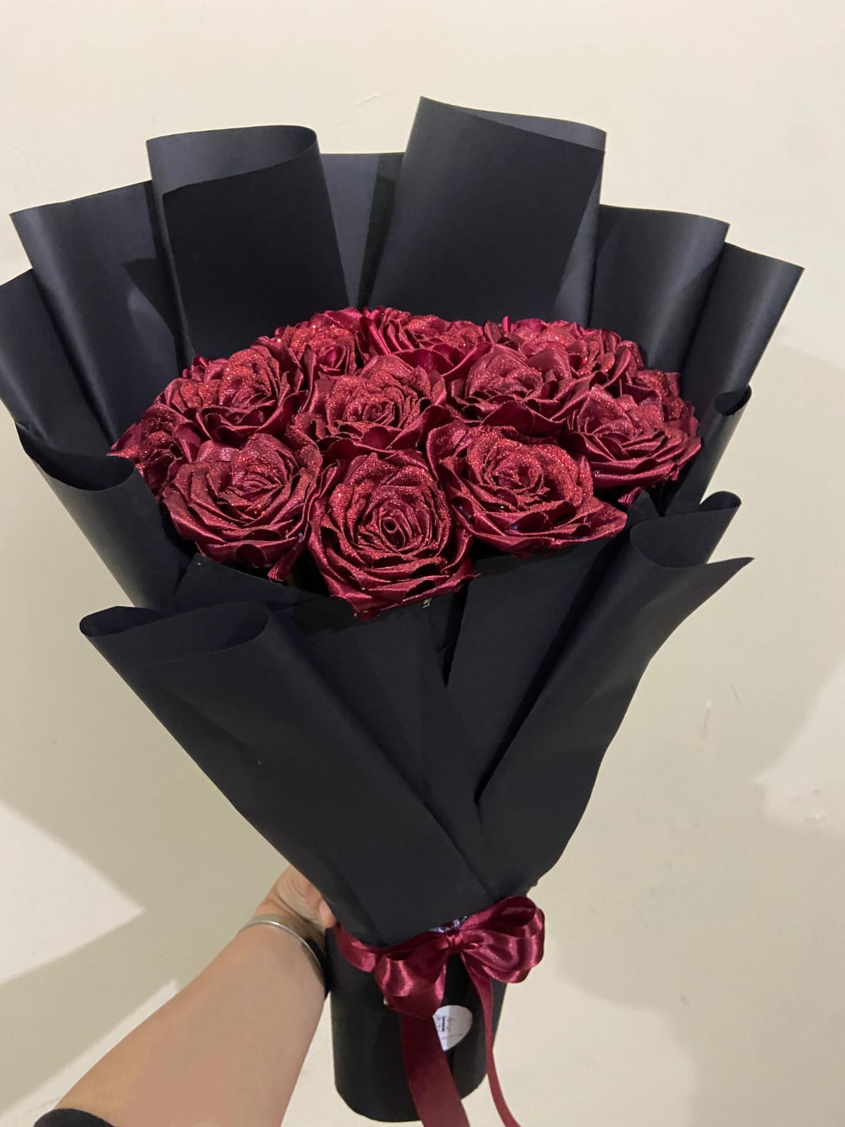 The "Grand Ruby" Shimmer & Satin Bouquet
