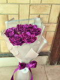The "Amethyst Shimmer" Everlasting Ribbon Rose Bouquet