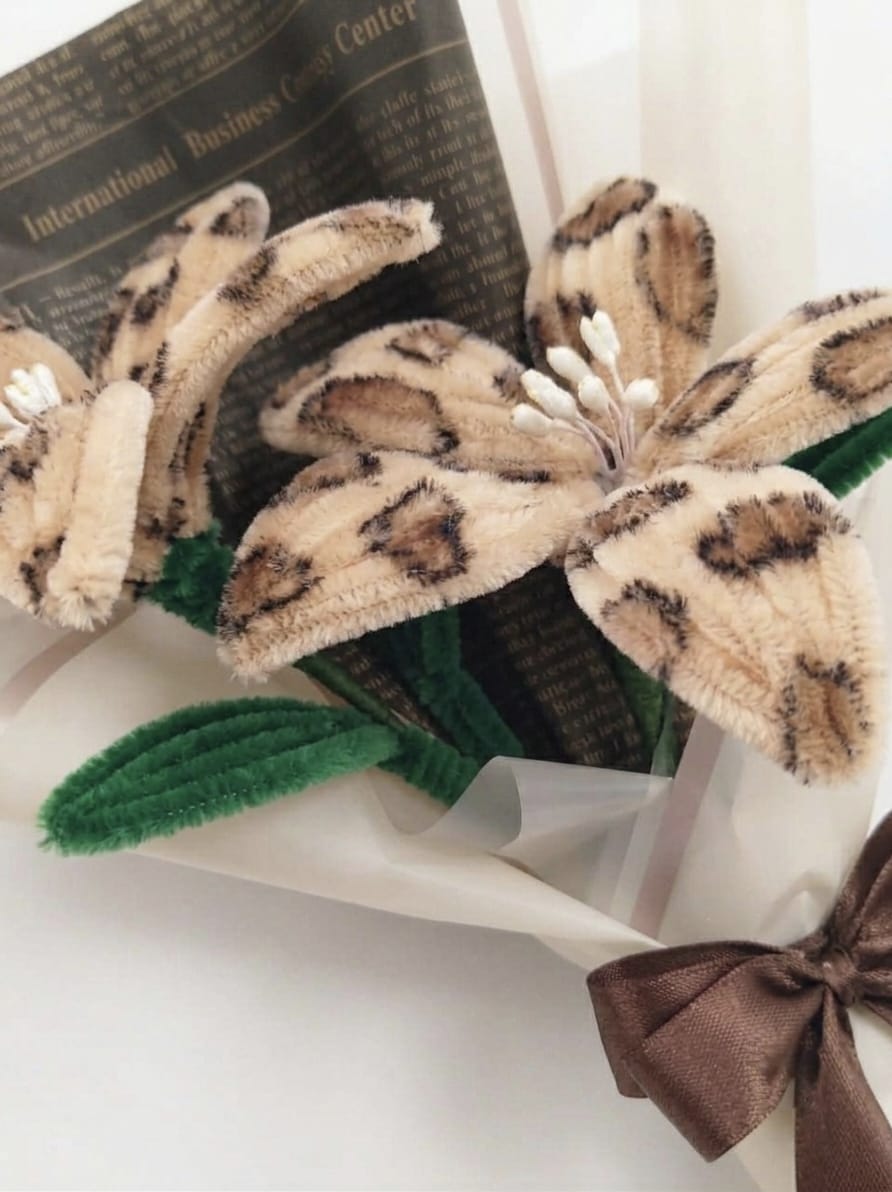 The "Leopard Luxe" Hand-Sculpted Velvet Bouquet