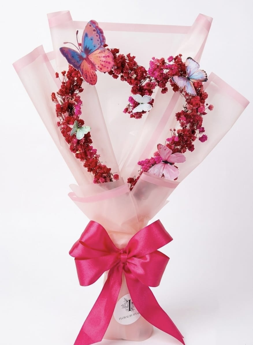The "Fairy Tale" Glowing Butterfly Heart Bouquet