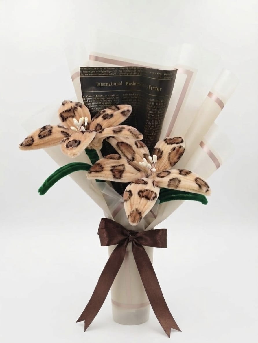 The "Leopard Luxe" Hand-Sculpted Velvet Bouquet