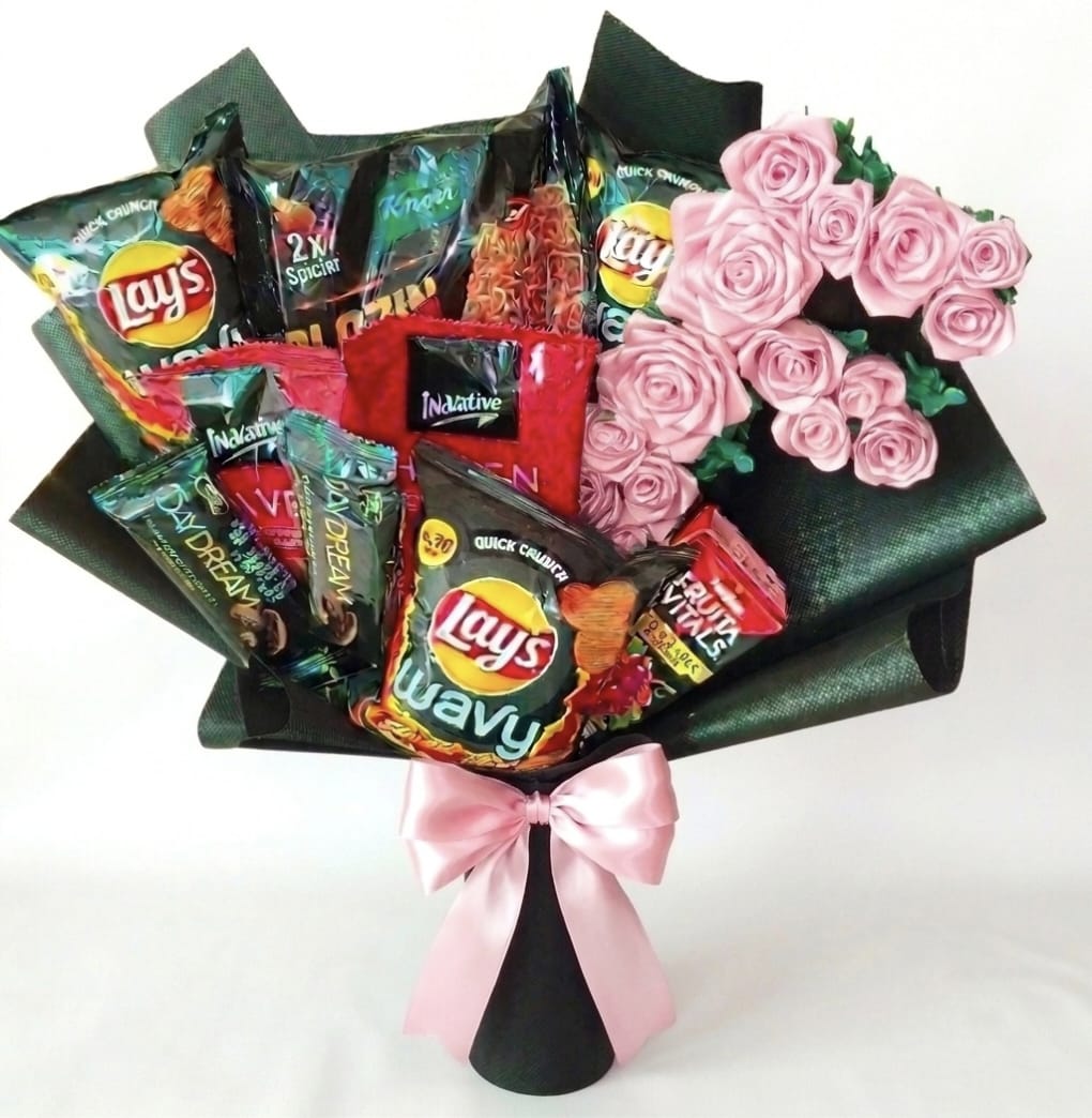 The "Midnight Haul" Snack & Rose Bouquet