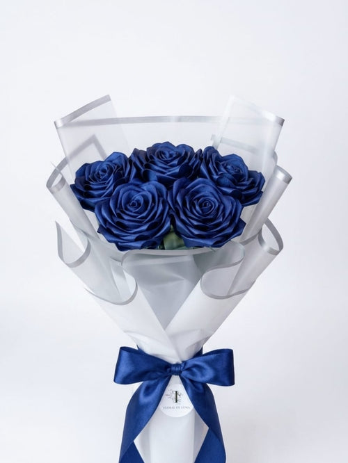 The "Amethyst Shimmer" Everlasting Ribbon Rose Bouquet