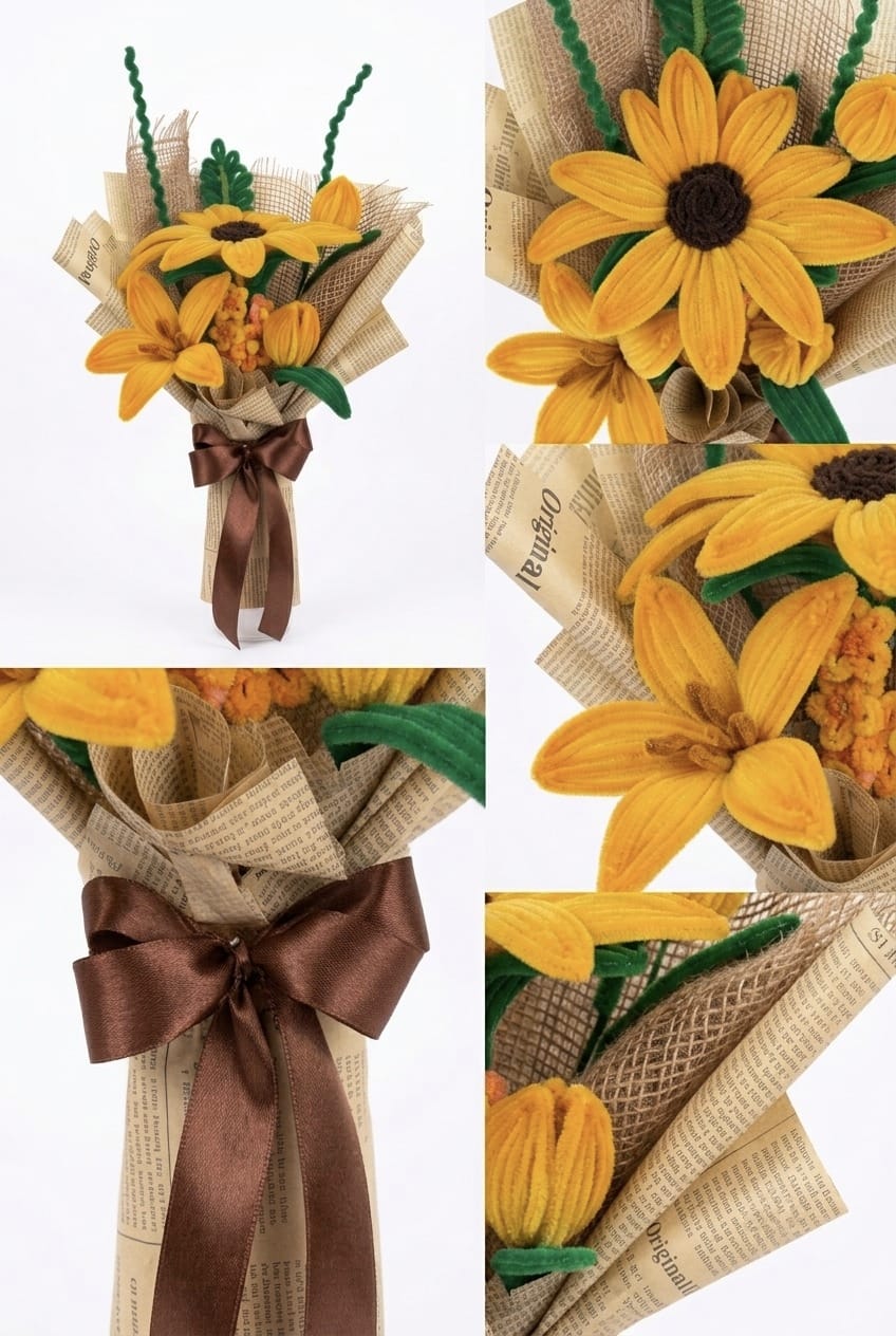 The "Vintage Honey" Velvet Flower Arrangement