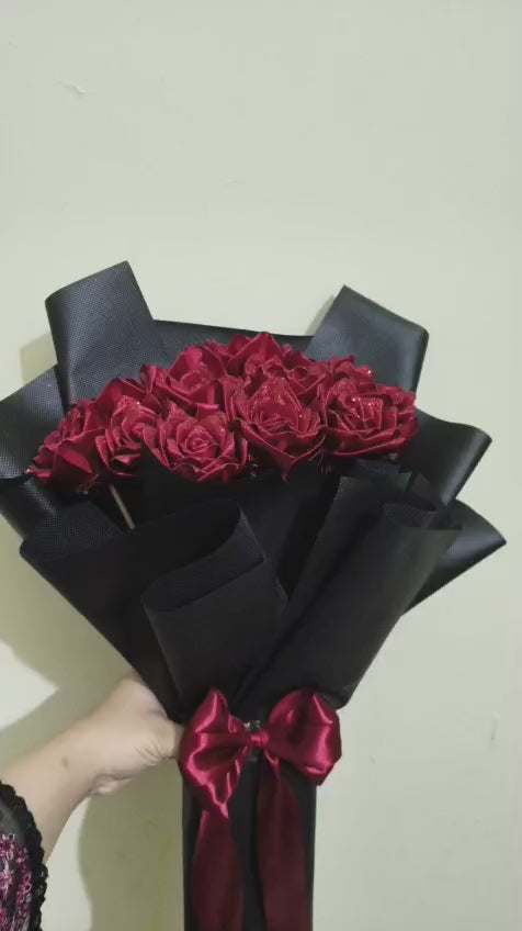 The "Grand Ruby" Shimmer & Satin Bouquet